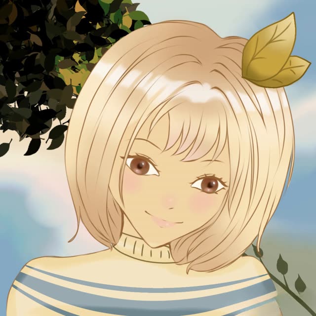 The same girl, fully painted